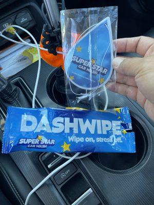 Dashboard wet nap / air freshener