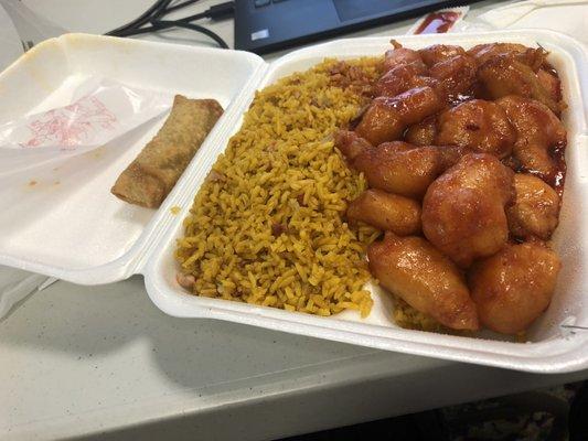 Generals chicken with fried rice