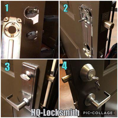 Install deadbolt handle-set for HOA Apartment building