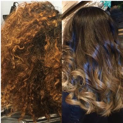 Color Correction, done with balayage and color melting