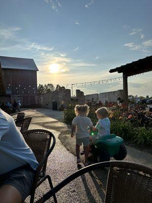 Kids enjoying free time while we eat pizza in peace (hopefully)