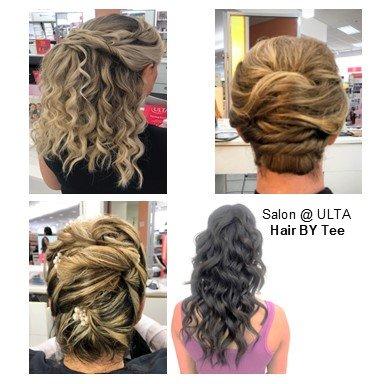 Collage of hairstyles completed at Ulta.