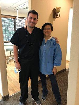 Your Richardson dentist Dr. Adrian De Vincenzo with a team member.