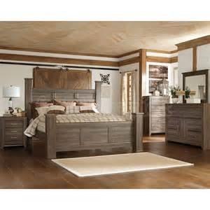 QUEEN ASHLEY POSTER BED, DRESSER, MIRROR, AND NIGHT STAND FOR JUST $799