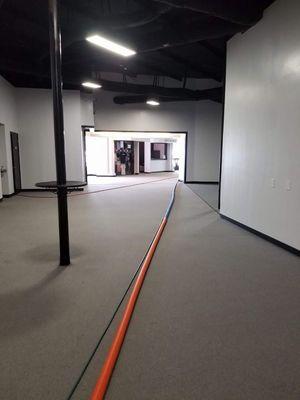 We clean large commercial areas.