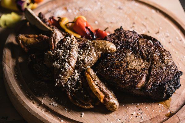 steak and potatoes