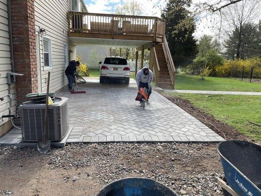 New paver patio 6x9 Cambridge pavers onix natural