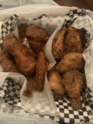 Honey Habanero and Lemon Pepper wings