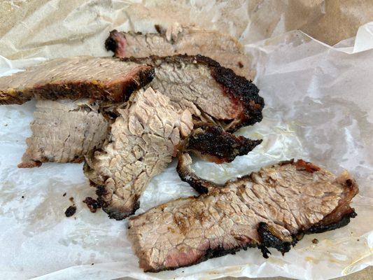 1/2 LB brisket was really flavorful. I like the seasoned run on it - Smokey and tasty