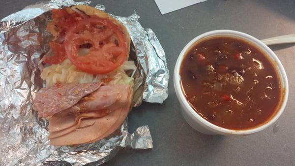 Half soup half sandwich special - chili is great and Italian cold cut is pretty beast too!