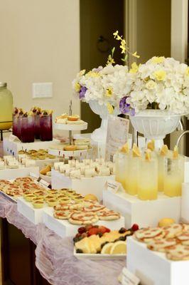 Luxury Buffett table set up with finger foods