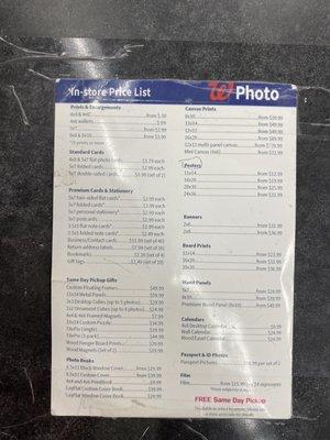 Photo prices