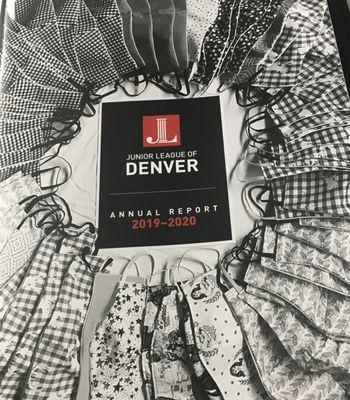 Thank you Junior League of Denver for putting our masks on the cover of this year's annual report! What an honor!