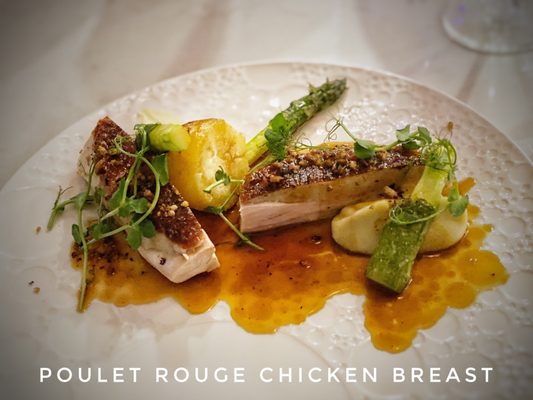 sweet potato | leeks | asparagus | maple chicken jus