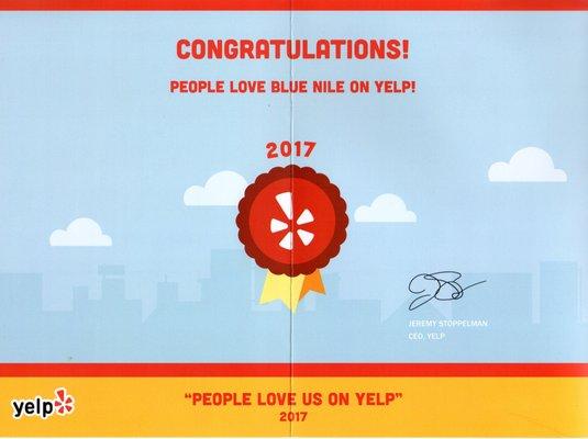 People Love Us On Yelp! So proud to have gotten this :) :)