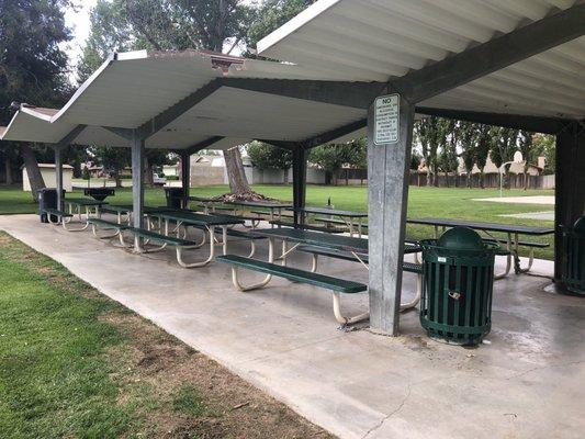 8 covered picnic benches