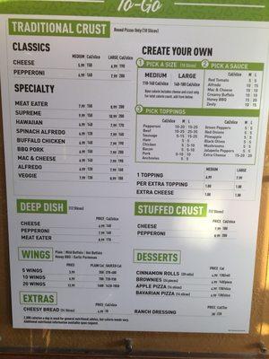 Menu board