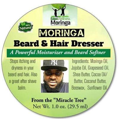 Moringa Beard & Hair Dresser stops dryness and itching in your beard and hair and it's great for shaving also.