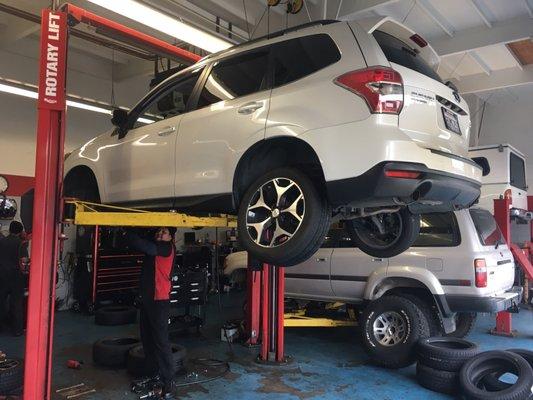 Major Service on my forester. These guys are awesome. Anything you ever need on a Subaru, they have you covered.