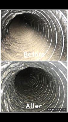 Flexible air duct brushing