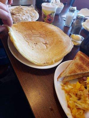 Moster size chocolate chip pancakes