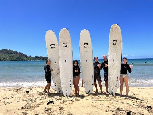 Successful Surf Students and their great teacher!