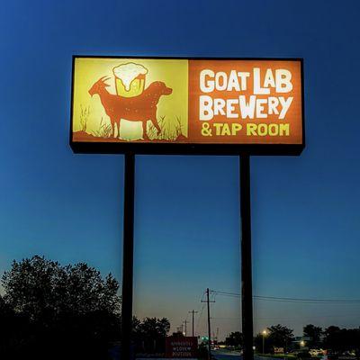 Goat Lab Brewery sign