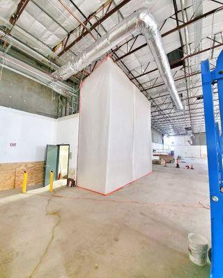 Taking all the safety precautions for this project! About 500sq.ft. of mold growth affected the walls within an old meat distribution center