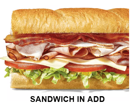 PICTURE OF SANDWICH IN AD