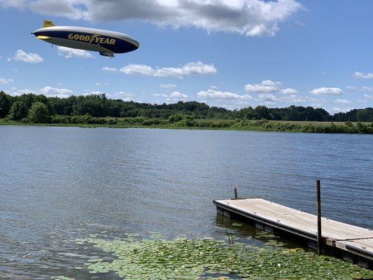 Wing foot Lake and Goodyear Blimp