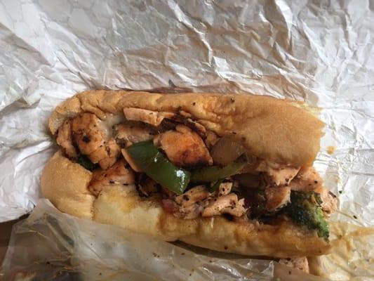 Salmon cheesesteak with stir fry veggies