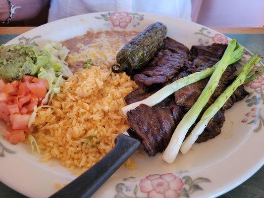 Carne asada was thin and tough