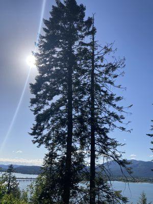 Biking around the lake