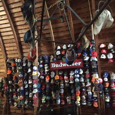 You must go upstairs and check out the barn with HUGE hat collection