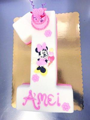 Custom "number" birthday cake