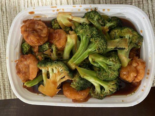 76. Shrimp with Broccoli in garlic sauce (Super Drowned in Garlic Sauce)