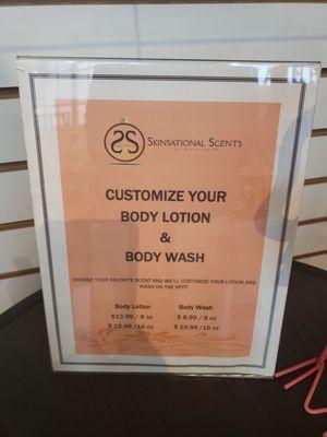 Customize your wash and lotion!