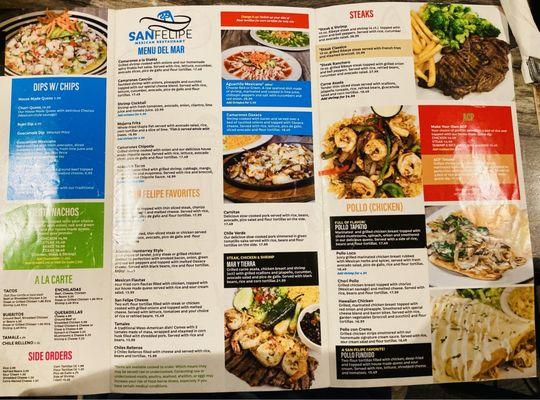 San Felipe Mexican Restaurant's Menu