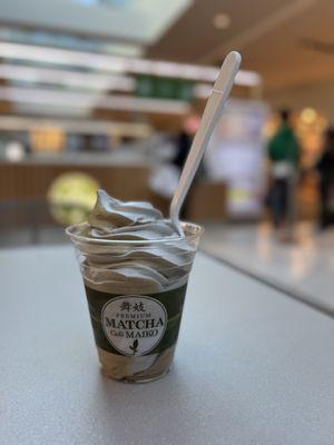 Hojicha and Black Sesame swirl soft serve