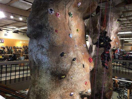 The climbing wall.