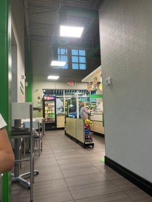 Subway eating area