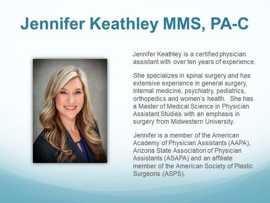 Our fantastic PA, Jennifer Keathley's background!