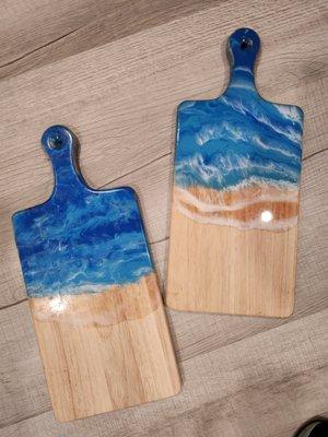 Epoxy Resin Serving Boards - Check our website for scheduled classes.