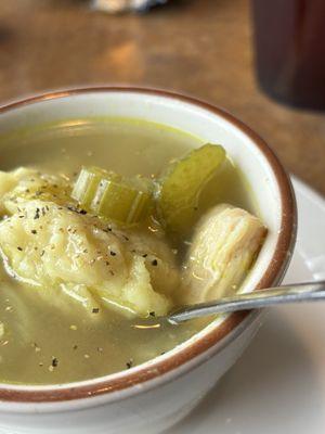 Chicken dumplings soup