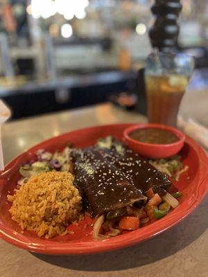 Vegetarian Mole Enchiladas