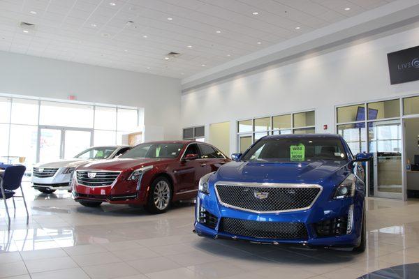 Cadillac vehicles in our showroom.