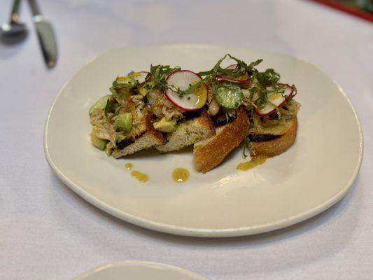 Crab bruschetta