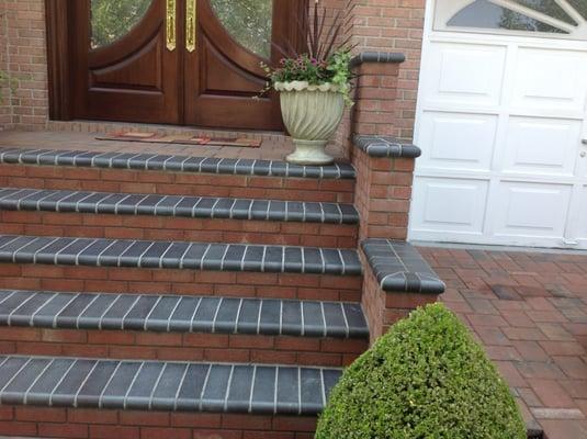 Front steps and walkway paved in Staten Island.