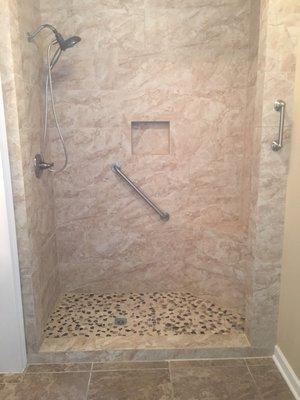 Custom built tile shower