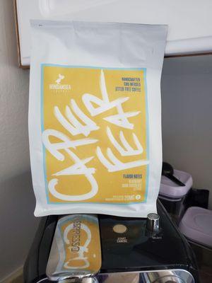 Cape Fear coffee by Windansea Coffee in San Diego, CA. Beans from Ethiopia & Guatemala. 20MG CBD (THC free)